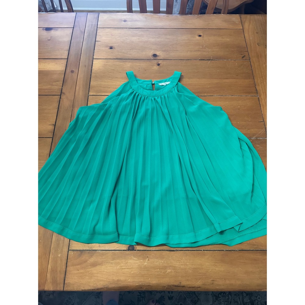 THML Emerald Green Pleated Halter Neck Swing Top THS0898-GN womens Large - Picture 2 of 6